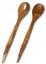 Salatbesteck moderne Form 35cm Olivenholz