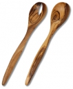 Salatbesteck moderne Form 30cm Olivenholz
