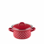 Preview: Casserole with lid, Polka-dot red