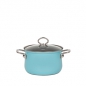 Preview: Saucepot with glass lid, design Crystal blue