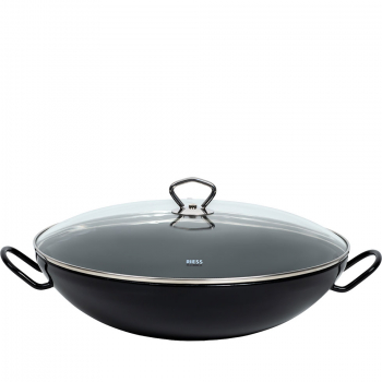 Wok mit Glasdeckel 36cm, Design SCHWARZEMAIL