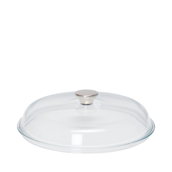 Glasdeckel hoch mit Edelstahlknopf