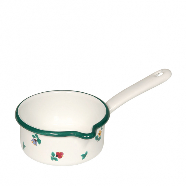 Saucepan with large spout, Gmundner floral design