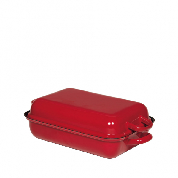 Roasting dish with lid, Color Red