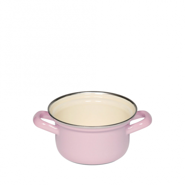 Casserole with chrome rim, Pastel