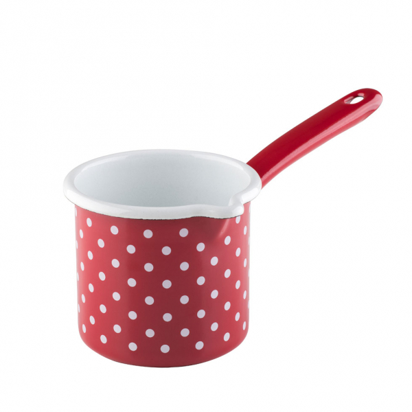 Milk pan, Polka-dot red