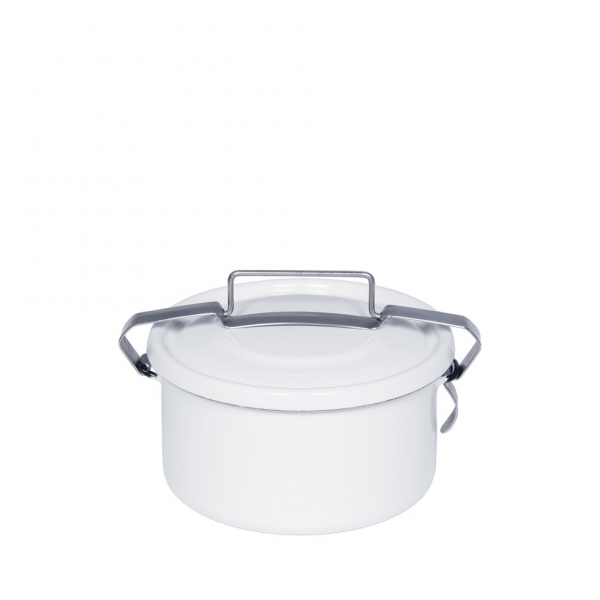 Round airtight container, Classic white