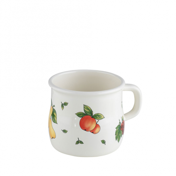 Belly-shaped enamel mug, Fruit Garden