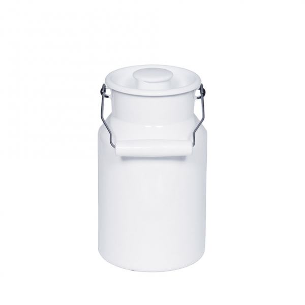 Milk can with lid, Classic white