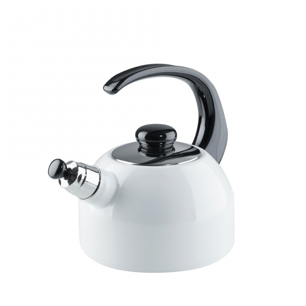 Waterkettle with whistle, Classic white