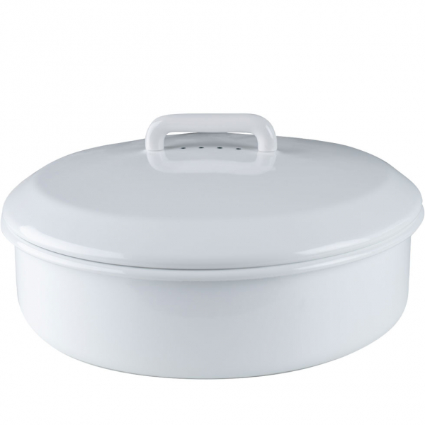 Round bread bin with lid, Classic white