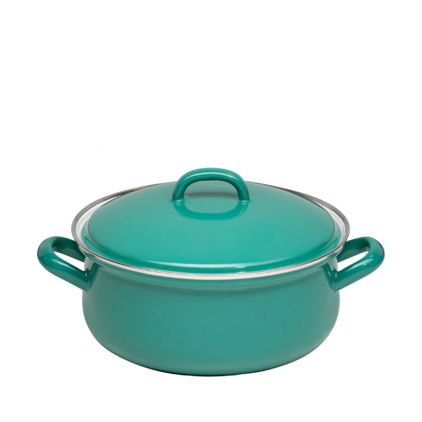 shallow casserole with cover, NATURE GREEN