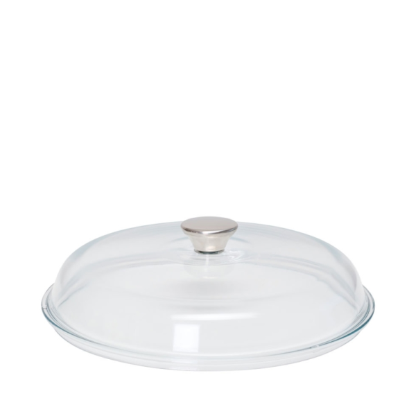 Glasdeckel hoch mit Edelstahlknopf