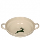 Bauernschüssel flach, Hirsch grün